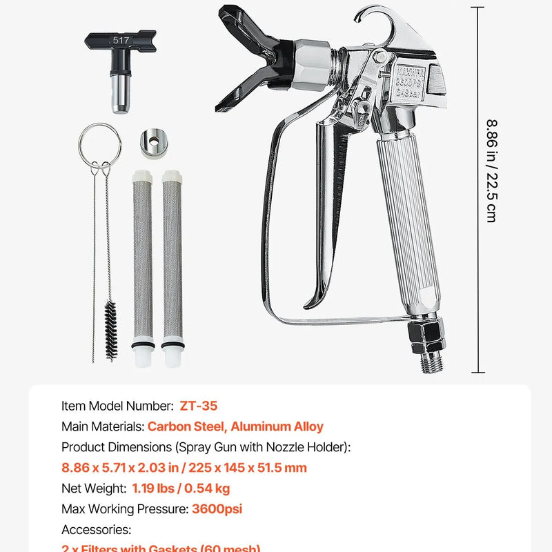 Bezgaisa krāsošanas pistole 248 bar augstspiediena ar 517 sprauslu