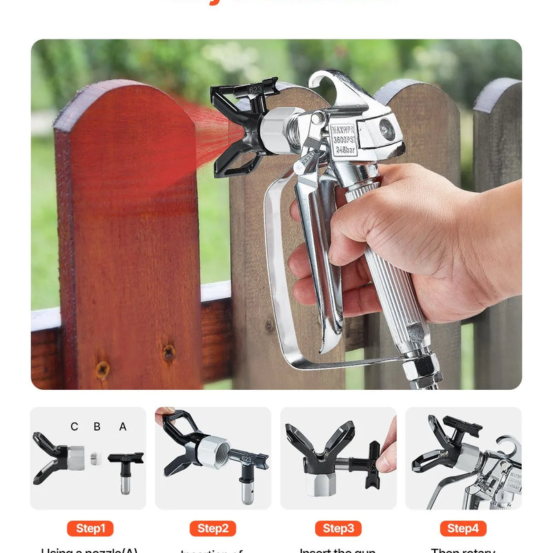 Bezgaisa krāsošanas pistole 248 bar augstspiediena ar 5 sprauslām