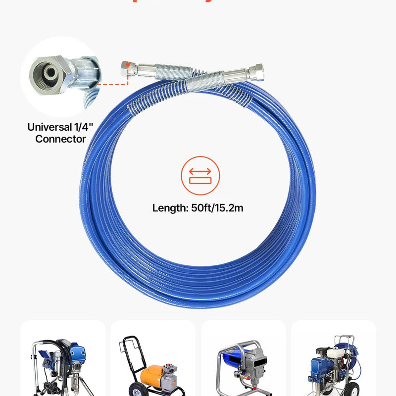 15,2 m bezgaisa krāsošanas smidzinātāja šļūtene 6,35 mm universāla