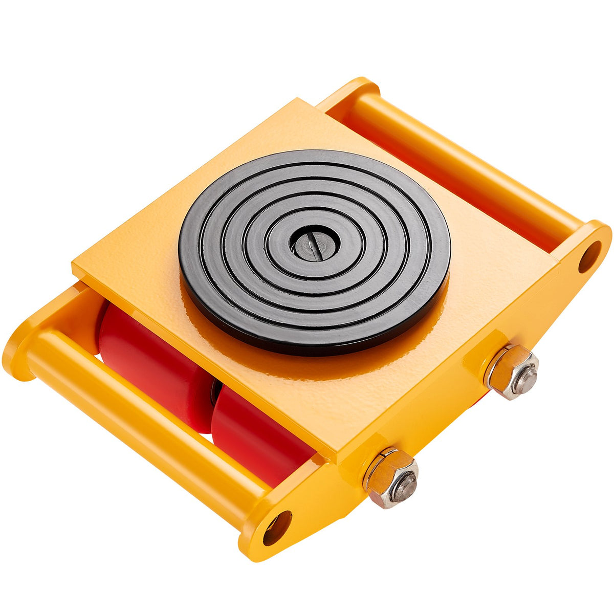 VEVOR Industrial Equipment Transport Trolley, 6 t Load Capacity, Durable Carbon Steel Moving Trolley with 4 PU Wheels, 360° Rotation and Non-Slip Surface, Suitable for Warehouses, Workshops and Factories