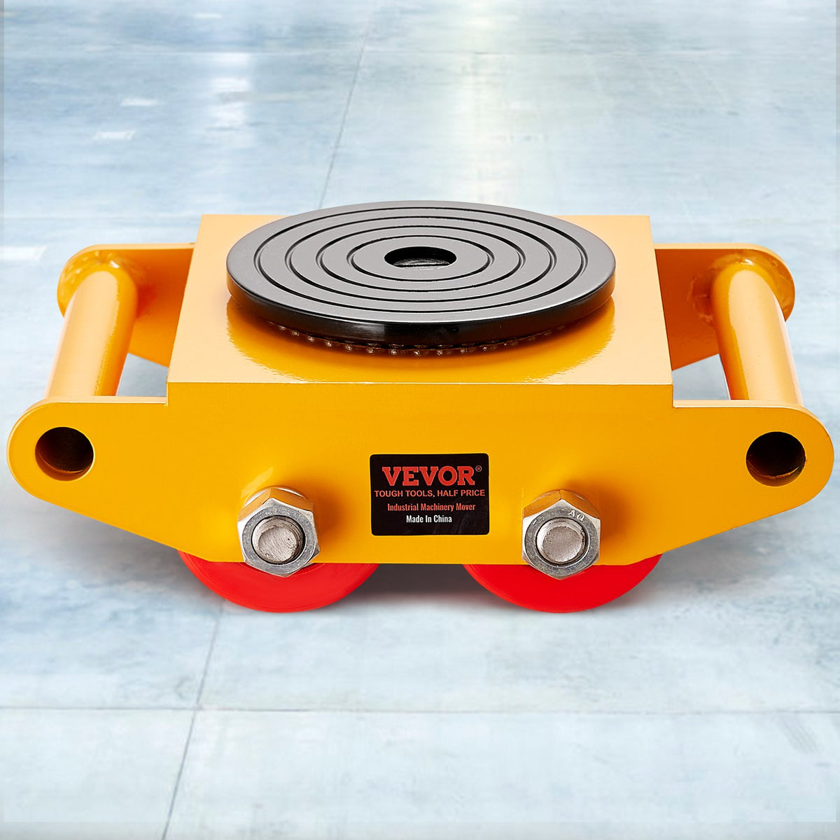 VEVOR Industrial Equipment Transport Trolley, 6 t Load Capacity, Durable Carbon Steel Moving Trolley with 4 PU Wheels, 360° Rotation and Non-Slip Surface, Suitable for Warehouses, Workshops and Factories