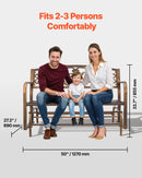 Āra šūpojošais sols 127 cm, ar oglekļa tērauda metāla rāmi, čuguna atzveltni un noapaļotiem roku balstiem, laikapstākļu izturīgs, antīka bronzas krāsā, piemērots terasei, dārzam, parkam, pagalmam un lievenim