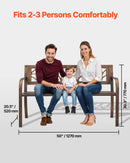 Āra sols 127 cm, ar oglekļa tērauda metāla rāmi, PVC dekoratīvu atzveltni ar ziedu rakstu un noapaļotiem roku balstiem, laikapstākļu izturīgs, antīka bronzas krāsā, piemērots terasei, dārzam, parkam, pagalmam un lievenim