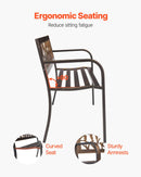 Āra sols 127 cm, ar oglekļa tērauda metāla rāmi, PVC dekoratīvu atzveltni ar ziedu rakstu un noapaļotiem roku balstiem, laikapstākļu izturīgs, antīka bronzas krāsā, piemērots terasei, dārzam, parkam, pagalmam un lievenim