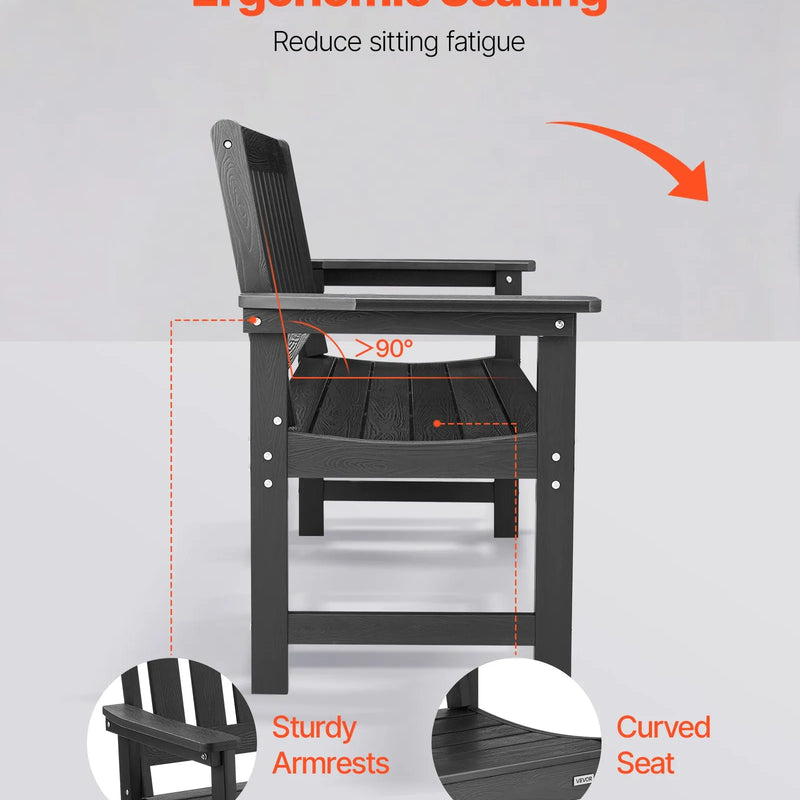 Āra sols 128 cm, izturība līdz 363 kg, paredzēts 2–3 personām, laikapstākļu izturīgs plastmasas rāmis ar atzveltni un platiem roku balstiem, piemērots terasei, dārzam, parkam, pagalmam un lieveņiem, melns
