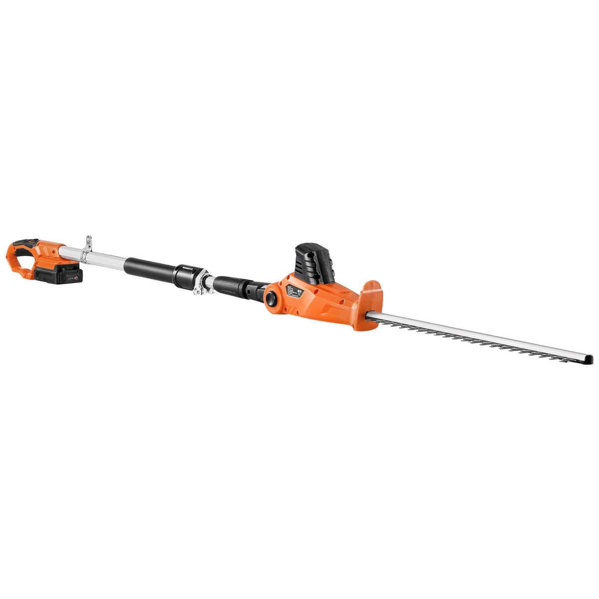 VEVOR Cordless Electric Hedge Trimmer with 20 V Battery, 1200 RPM, Extendable from 1.9 m to 2.4 m, 510 mm Blade, 5-Angle Adjustment for High Branches and Garden Maintenance