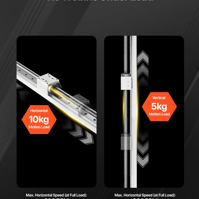 VEVOR lineārā vadotne ar 1000 mm darba gājienu, lodveida skrūves CNC lineārās kustības galda aktuators, motorizēts NEMA 23 soļu motors, augsta precizitāte, gravēšanas iekārtām, CNC frēzmašīnām un 3D printeriem
