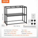 VEVOR 151 litru akvārija statīvs ar glabātuvi, tērauds, neslīdošas kājas, melns