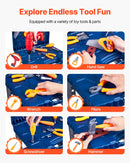 VEVOR bērnu darba galds, 56 detaļas, rotaļu instrumentu darbagalds ar reālistiskiem instrumentiem un elektrisko urbi, lomu spēļu būvniecības darba galds maziem bērniem, izglītojoša dāvana zēniem un meitenēm no 3 gadu vecuma