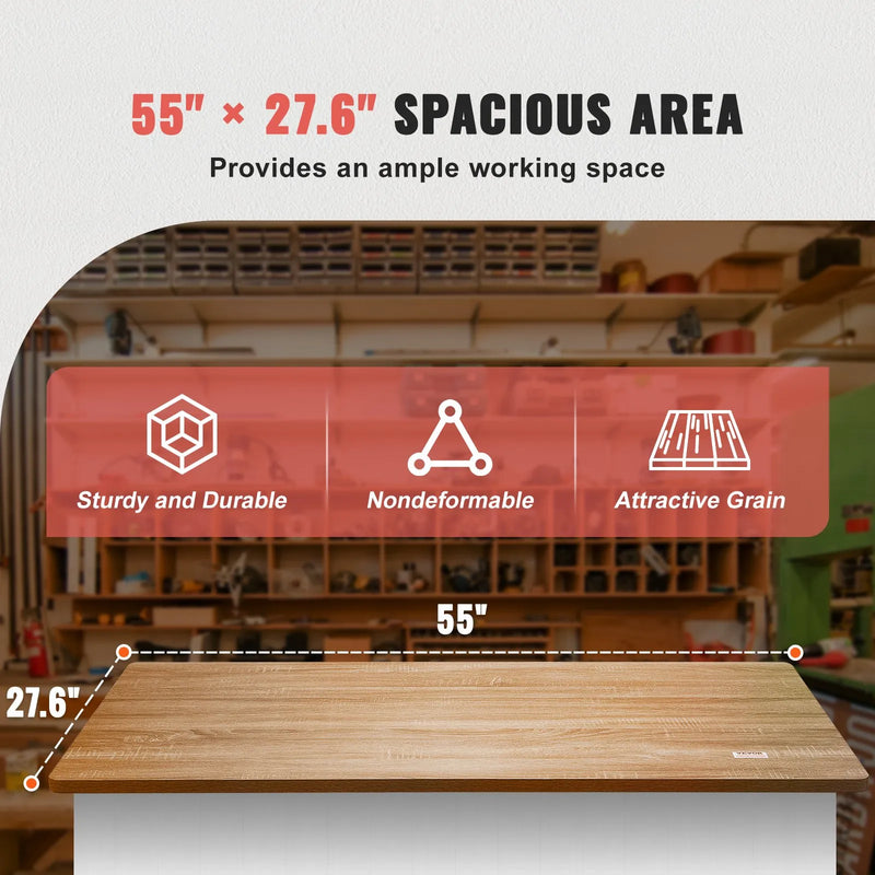 VEVOR galda virsma, 1400 × 700 × 25 mm, 100 kg slodze, viengabala kokskaidu plātne, piemērota elektriski regulējamiem galda rāmjiem, taisnstūra virsma mājai un birojam