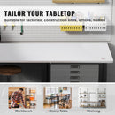 VEVOR skaidu plātnes galda virsma, 1200 × 750 × 25 mm, kravnesība 100 kg, viengabala konstrukcija, piemērota augstuma regulējamiem elektriskiem galda rāmjiem, taisnstūra virsma mājai un birojam