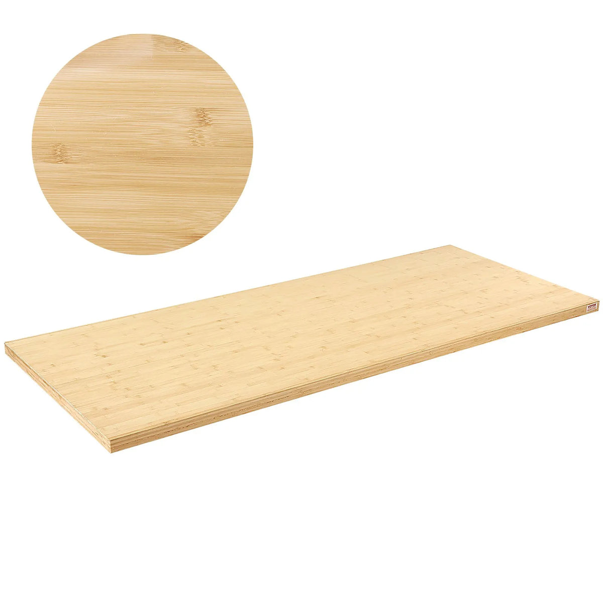 VEVOR bambusa galda virsma, 1800 × 735 × 38 mm, kravnesība 150 kg, viengabala konstrukcija, piemērota augstuma regulējamiem elektriskiem galda rāmjiem, taisnstūra virsma mājai un birojam
