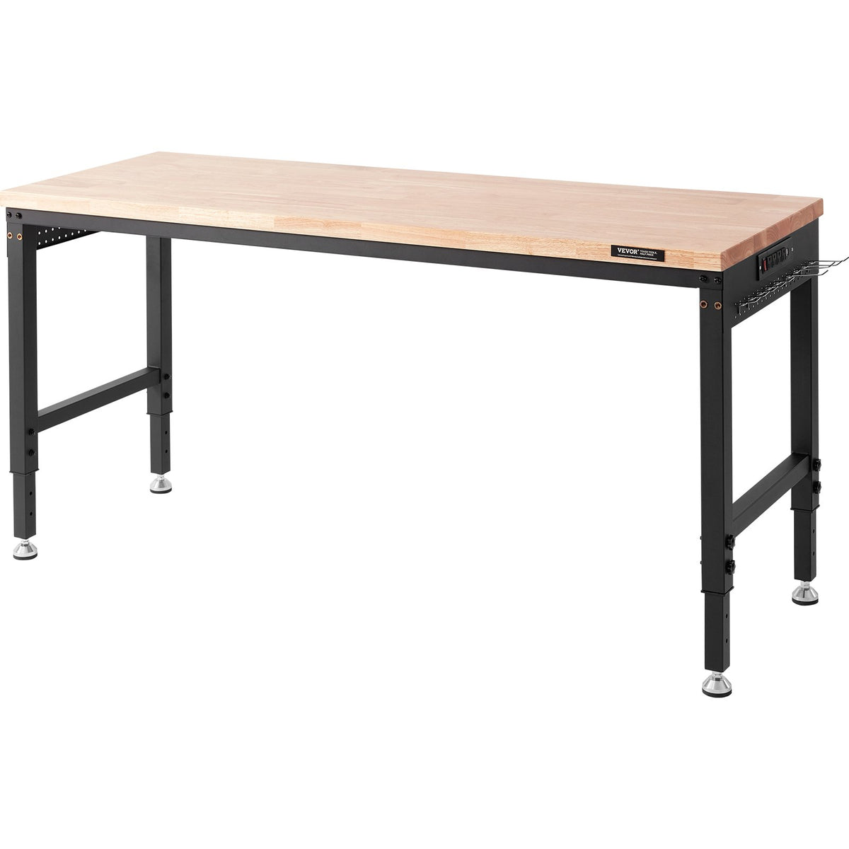 VEVOR Work Table with Power Outlet, 183x63.5x100 cm Work Surface, Workshop Table with 1361 kg Load Capacity