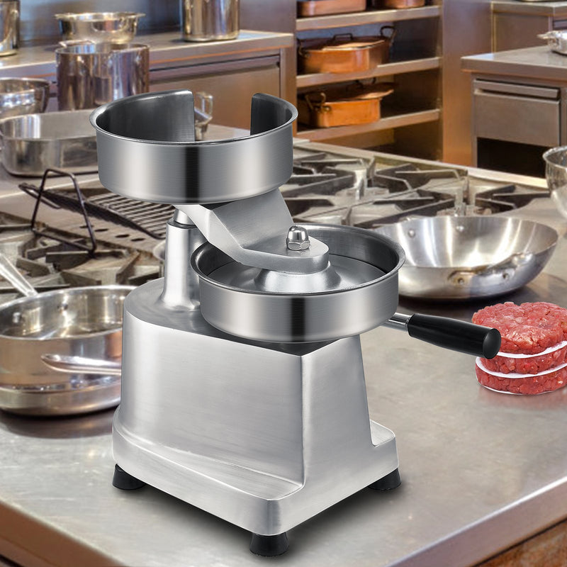 VEVOR komerciālais burgeru veidotājs, 150 mm presforma, nerūsējošā tērauda gaļas preses mašīna, komplektā 1000 piederuma papīri