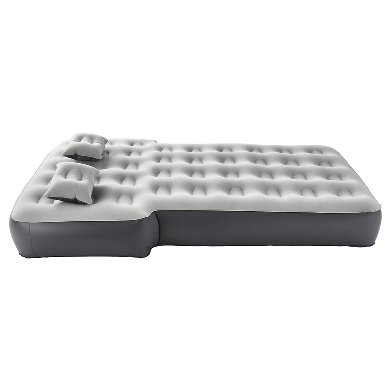 VEVOR piepūšamais automašīnas matracis Toyota 4Runner un Jeep Wrangler modeļiem, biezināts floka auduma kempinga matracis auto nakšņošanai, izturīgs un pārnēsājams guļampaklājs ar iebūvētu pumpi un 2 spilveniem, pelēkā krāsā