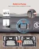 VEVOR piepūšamais automašīnas matracis Toyota 4Runner un Jeep Wrangler modeļiem, biezināts floka auduma kempinga matracis auto nakšņošanai, izturīgs un pārnēsājams guļampaklājs ar iebūvētu pumpi un 2 spilveniem, pelēkā krāsā