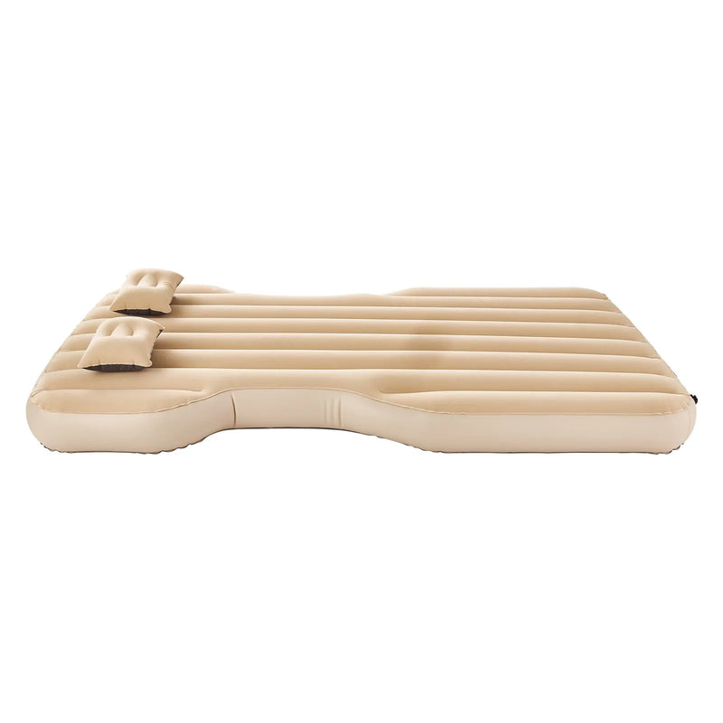 VEVOR piepūšamais automašīnas matracis Tesla Model Y (2020–2024), biezināts floka auduma kempinga matracis auto nakšņošanai, izturīgs un pārnēsājams guļampaklājs ar iebūvētu pumpi un 2 spilveniem, bēšā krāsā