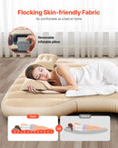 VEVOR piepūšamais automašīnas matracis Tesla Model Y (2020–2024), biezināts floka auduma kempinga matracis auto nakšņošanai, izturīgs un pārnēsājams guļampaklājs ar iebūvētu pumpi un 2 spilveniem, bēšā krāsā