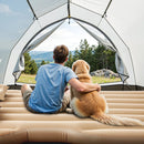 VEVOR piepūšamais automašīnas matracis Tesla Model Y (2020–2024), biezināts floka auduma kempinga matracis auto nakšņošanai, izturīgs un pārnēsājams guļampaklājs ar iebūvētu pumpi un 2 spilveniem, bēšā krāsā