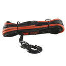 VEVOR sintētiskā vinčas trose 4,8 mm x 15,2 m, 3,8 t, ar aizsarguzmavu, āķi, apstādinātāju un vilkšanas siksnu