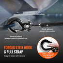 VEVOR sintētiskā vinčas trose 4,8 mm x 15,2 m, 3,8 t, ar aizsarguzmavu, āķi, apstādinātāju un vilkšanas siksnu