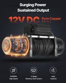 VEVOR elektriskā vinča 12 V, vilkšanas jauda 6100 kg, sintētiskā trose Ø9,5 mm × 26 m, bezvadu un vadu tālvadība, IP55 aizsardzība apvidus auto, džipiem, piekabēm un laivām