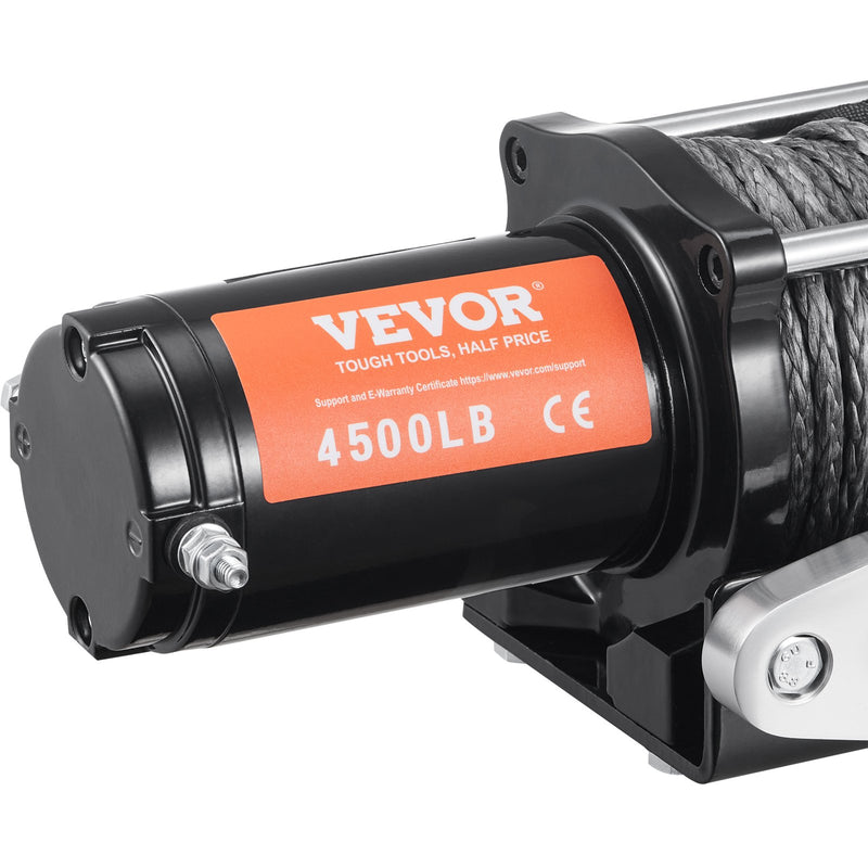 VEVOR elektriskā vinča, 12 V, 2041 kg vilkšanas jauda, ar neilona trosi (6 mm × 12 m), IP55, bezvadu tālvadība, Hawse troses vadotne – ATV, UTV, džipiem, piekabēm, laivām, auto un bezceļa transportlīdzekļiem