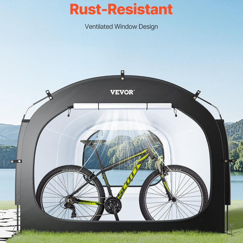 VEVOR āra velosipēdu uzglabāšanas telts, plaša ūdensizturīga velosipēdu nojume 5 velosipēdiem