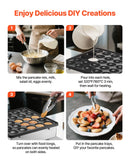 Mini pankūku aparāts, 25 gab. Ø43 mm, nerūsējošā tērauda poffertjes grils ar nepiedegošu pārklājumu, elektriska komerciālā dorayaki mašīna ar temperatūras un laika kontroli