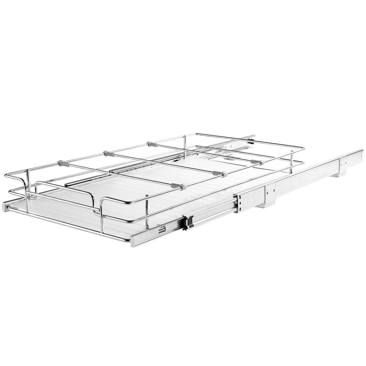 VEVOR 28 cm x 53 cm Pull-Out Cabinet Organiser, Heavy-Duty Chrome Steel Sliding Drawers, Storage for Kitchen, Bathroom, Under Sink