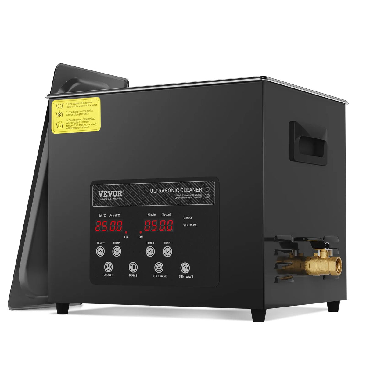 VEVOR 10 L Ultrasonic Cleaner, 240 W Digital Ultrasonic Cleaning Machine with Gentle Mode and Enhanced Degassing, 40 kHz Industrial Ultrasonic Cleaner with Heating and Timer for Retainers, Jewellery and Tools Cleaning
