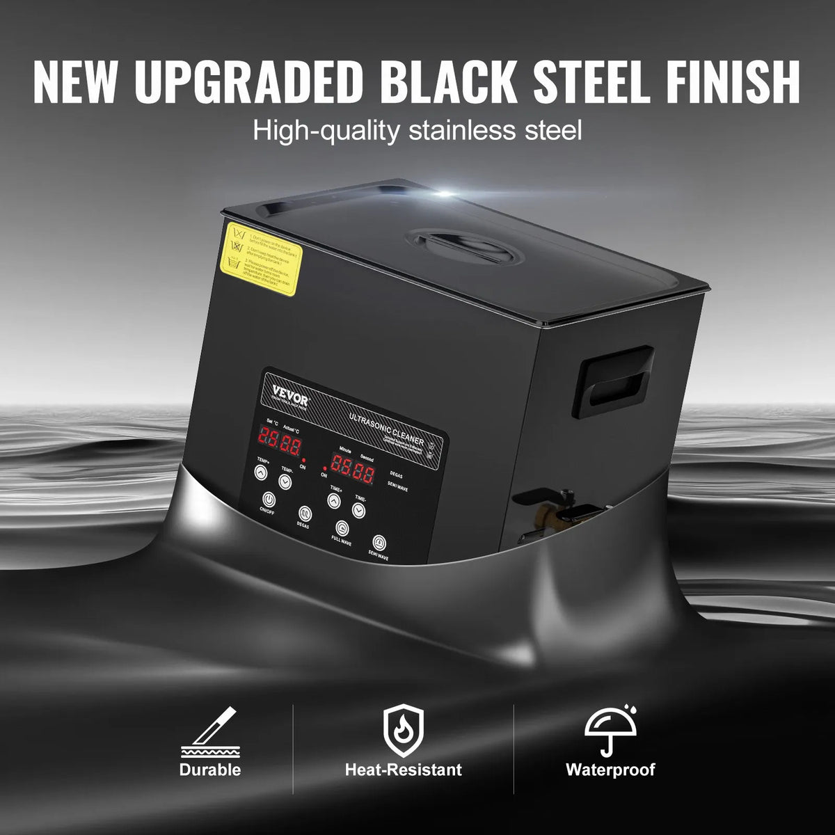 VEVOR 10 L Ultrasonic Cleaner, 240 W Digital Ultrasonic Cleaning Machine with Gentle Mode and Enhanced Degassing, 40 kHz Industrial Ultrasonic Cleaner with Heating and Timer for Retainers, Jewellery and Tools Cleaning
