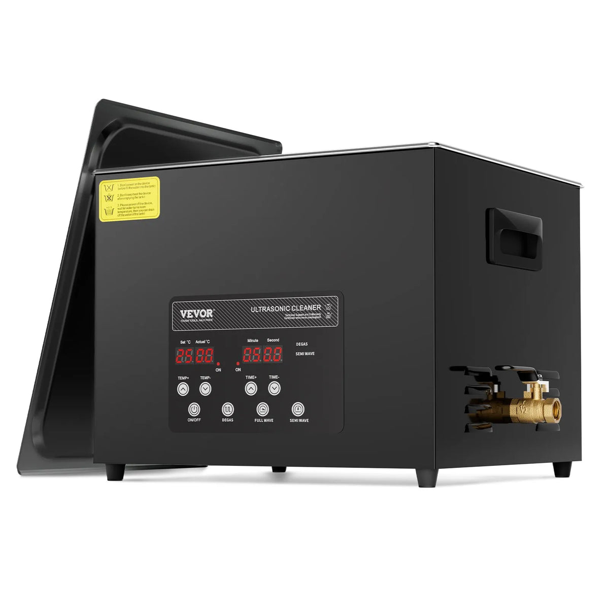 VEVOR 15 L Ultrasonic Cleaner, 360 W Digital Ultrasonic Cleaning Machine with Gentle Mode and Enhanced Degassing, 40 kHz Industrial Ultrasonic Cleaner with Heating and Timer for Retainers, Jewellery and Tools Cleaning