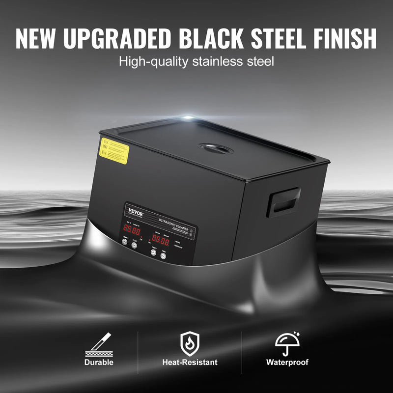 VEVOR 15 l ultraskaņas tīrītājs, 360 W digitāla ultraskaņas tīrīšanas iekārta ar saudzīgo režīmu un uzlabotu degazēšanu, 40 kHz industriāls ultraskaņas tīrītājs ar sildīšanu un taimeri retainieru, juvelierizstrādājumu un instrumentu tīrīšanai