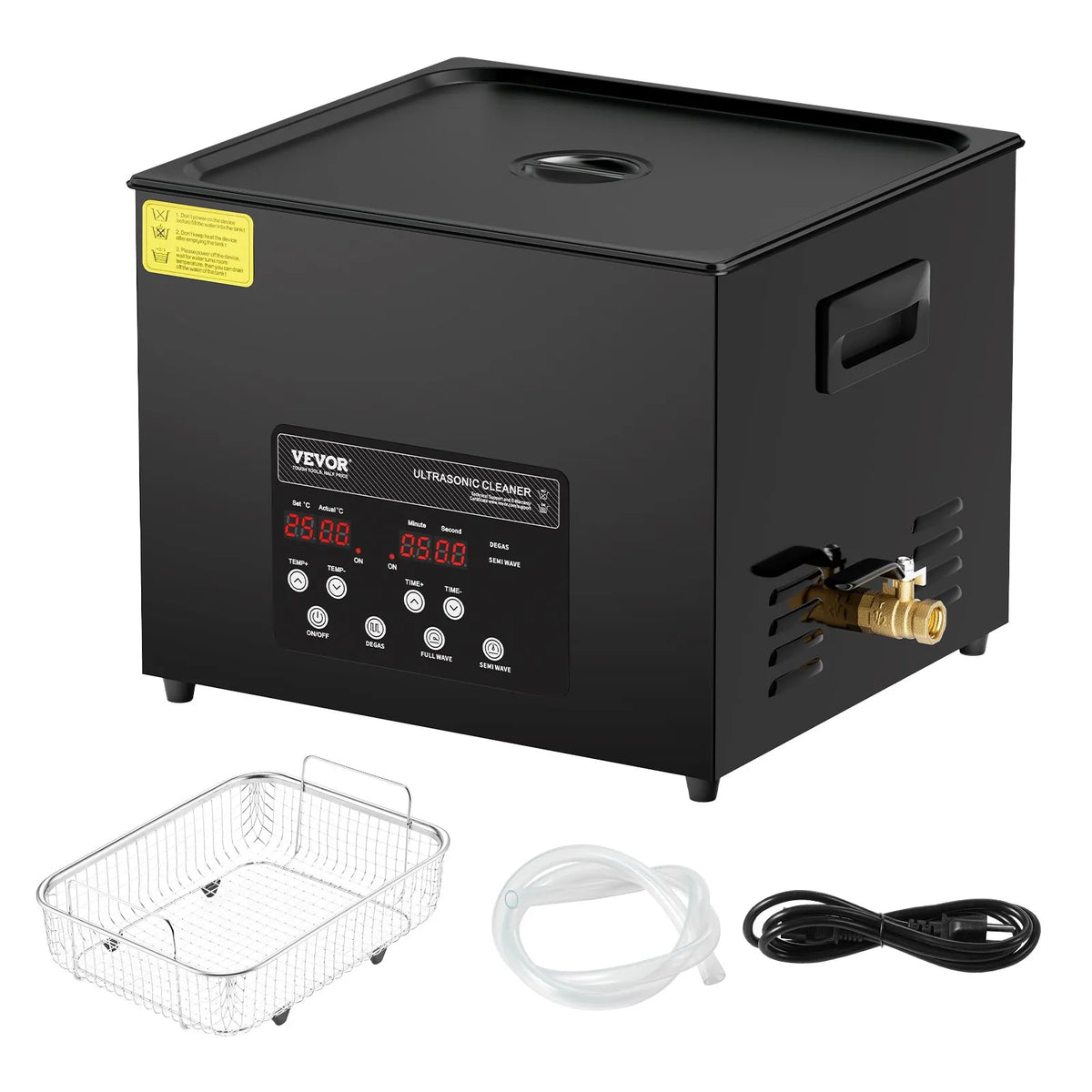 VEVOR 15 L Ultrasonic Cleaner, 360 W Digital Ultrasonic Cleaning Machine with Gentle Mode and Enhanced Degassing, 40 kHz Industrial Ultrasonic Cleaner with Heating and Timer for Retainers, Jewellery and Tools Cleaning