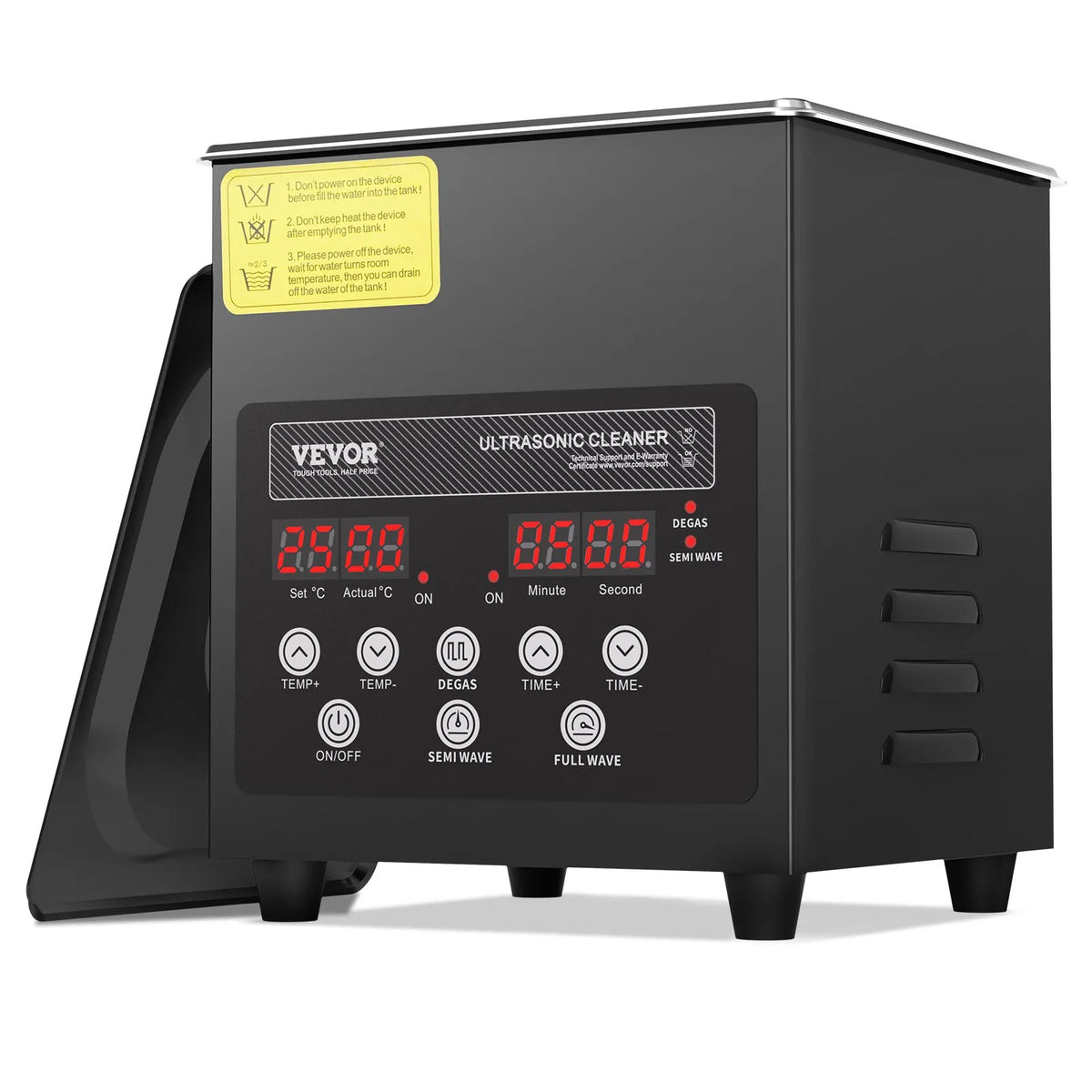 VEVOR 2 L Ultrasonic Cleaner, 60 W Digital Ultrasonic Cleaning Machine with Gentle Mode and Enhanced Degassing, 40 kHz Ultrasonic Cleaner with Heating and Timer for Jewellery, Glasses, Instruments and Dentures Cleaning