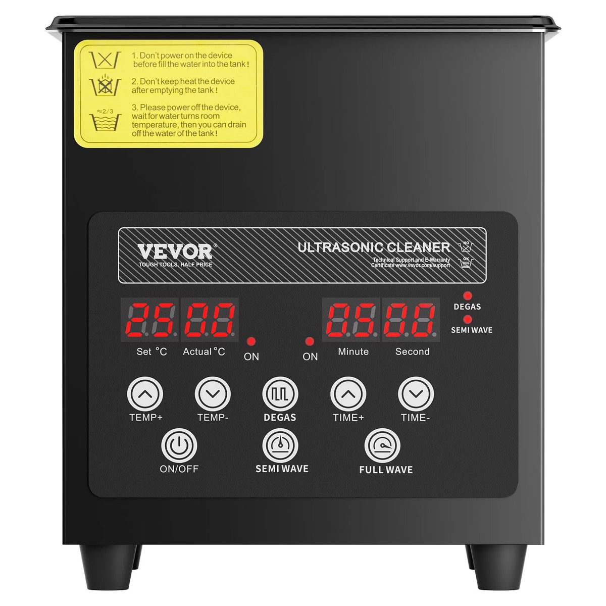 VEVOR 2 L Ultrasonic Cleaner, 60 W Digital Ultrasonic Cleaning Machine with Gentle Mode and Enhanced Degassing, 40 kHz Ultrasonic Cleaner with Heating and Timer for Jewellery, Glasses, Instruments and Dentures Cleaning