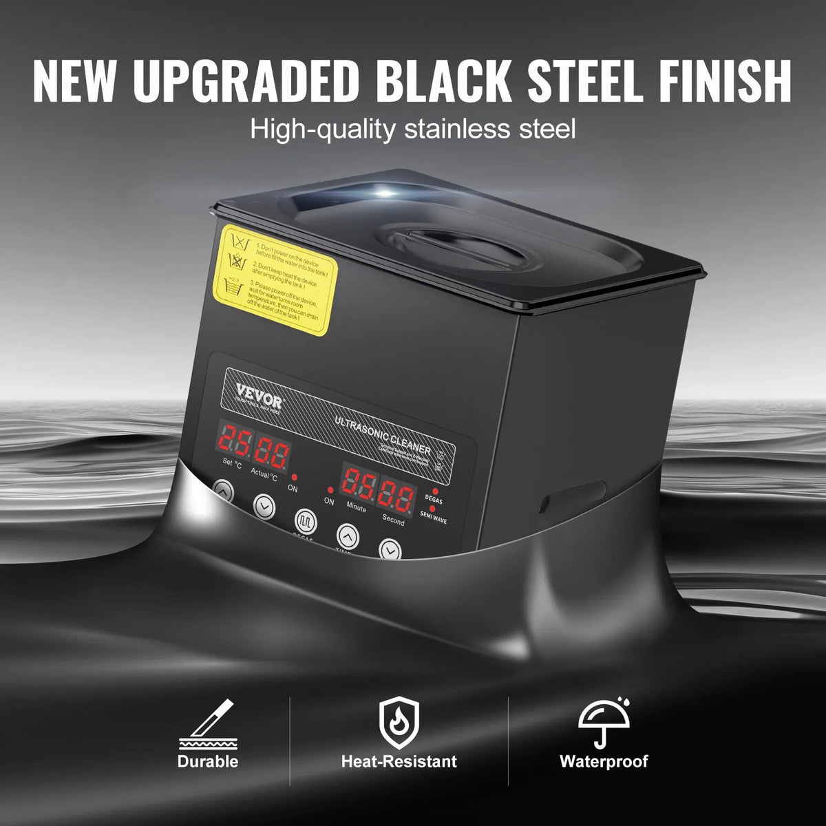 VEVOR 2 L Ultrasonic Cleaner, 60 W Digital Ultrasonic Cleaning Machine with Gentle Mode and Enhanced Degassing, 40 kHz Ultrasonic Cleaner with Heating and Timer for Jewellery, Glasses, Instruments and Dentures Cleaning