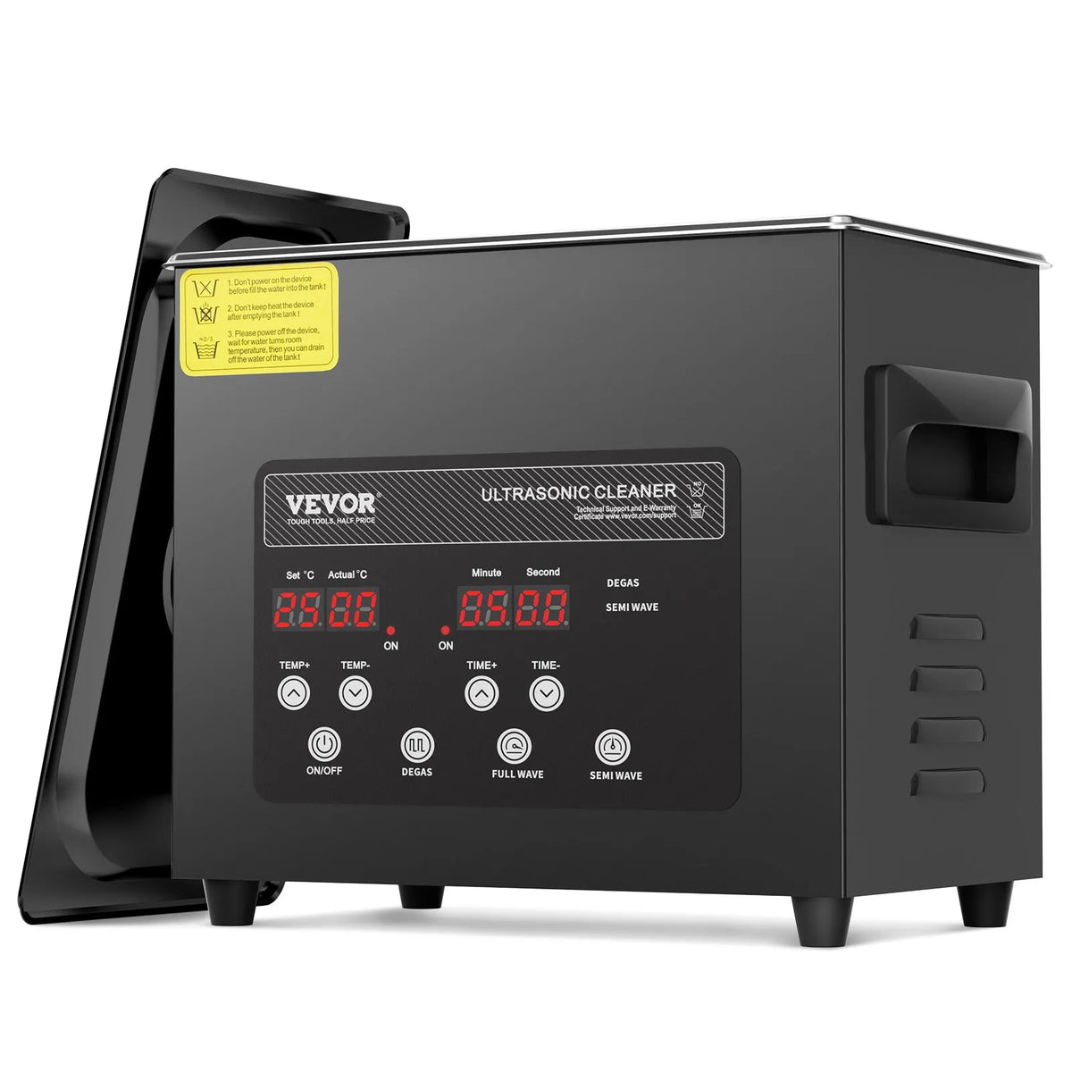 VEVOR 3 L Ultrasonic Cleaner, 120 W Digital Ultrasonic Cleaning Machine with Gentle Mode and Enhanced Degassing, 40 kHz Ultrasonic Cleaner with Heating and Timer for Jewellery, Glasses, Instruments and Dentures Cleaning