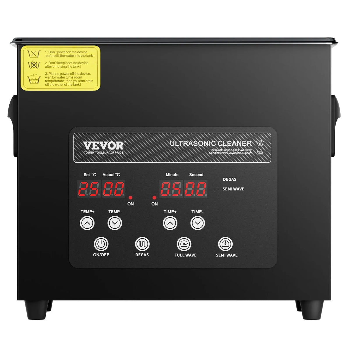 VEVOR 3 L Ultrasonic Cleaner, 120 W Digital Ultrasonic Cleaning Machine with Gentle Mode and Enhanced Degassing, 40 kHz Ultrasonic Cleaner with Heating and Timer for Jewellery, Glasses, Instruments and Dentures Cleaning