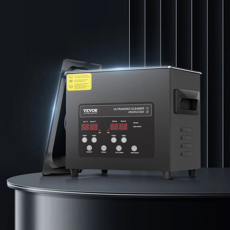VEVOR 3 l ultraskaņas tīrītājs, 120 W digitāla ultraskaņas tīrīšanas iekārta ar saudzīgo režīmu un uzlabotu degazēšanu, 40 kHz ultraskaņas tīrītājs ar sildīšanu un taimeri juvelierizstrādājumu, briļļu, instrumentu un retainieru tīrīšanai