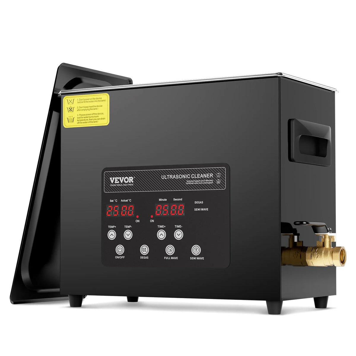 VEVOR 6 L Ultrasonic Cleaner, 180 W Digital Ultrasonic Cleaning Machine with Gentle Mode and Enhanced Degassing, 40 kHz Industrial Ultrasonic Cleaner with Heating and Timer for Jewellery, Retainers and Tools