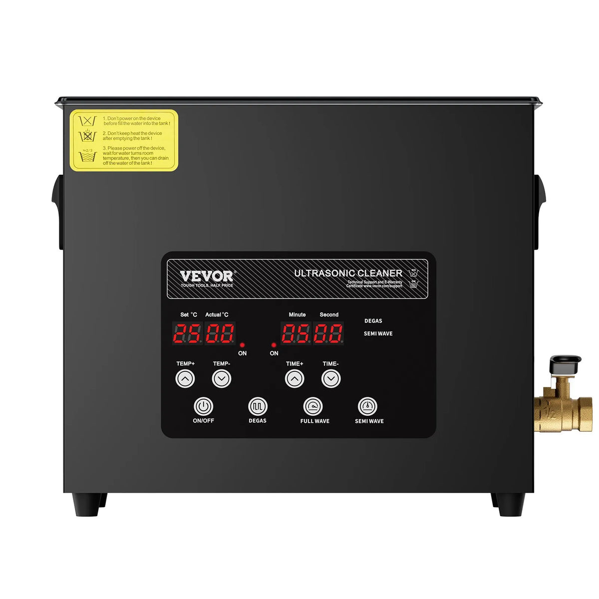 VEVOR 6 L Ultrasonic Cleaner, 180 W Digital Ultrasonic Cleaning Machine with Gentle Mode and Enhanced Degassing, 40 kHz Industrial Ultrasonic Cleaner with Heating and Timer for Jewellery, Retainers and Tools
