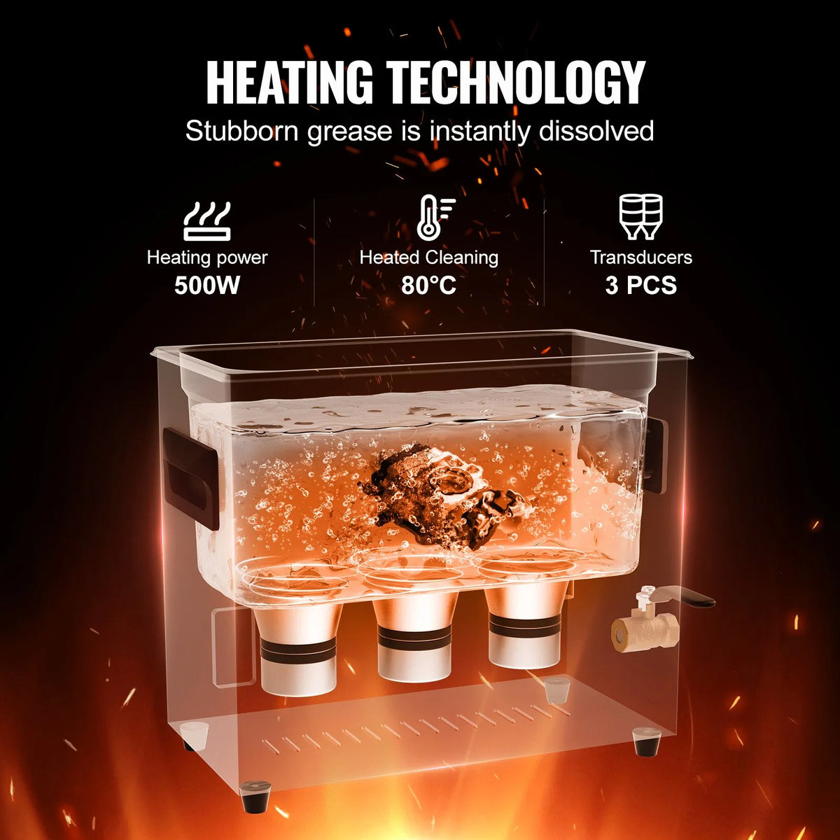 VEVOR 6 L Ultrasonic Cleaner, 180 W Digital Ultrasonic Cleaning Machine with Gentle Mode and Enhanced Degassing, 40 kHz Industrial Ultrasonic Cleaner with Heating and Timer for Jewellery, Retainers and Tools