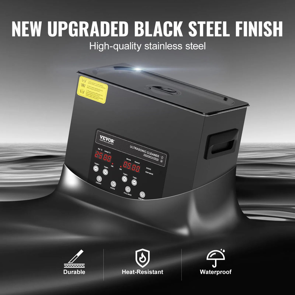 VEVOR 6 L Ultrasonic Cleaner, 180 W Digital Ultrasonic Cleaning Machine with Gentle Mode and Enhanced Degassing, 40 kHz Industrial Ultrasonic Cleaner with Heating and Timer for Jewellery, Retainers and Tools