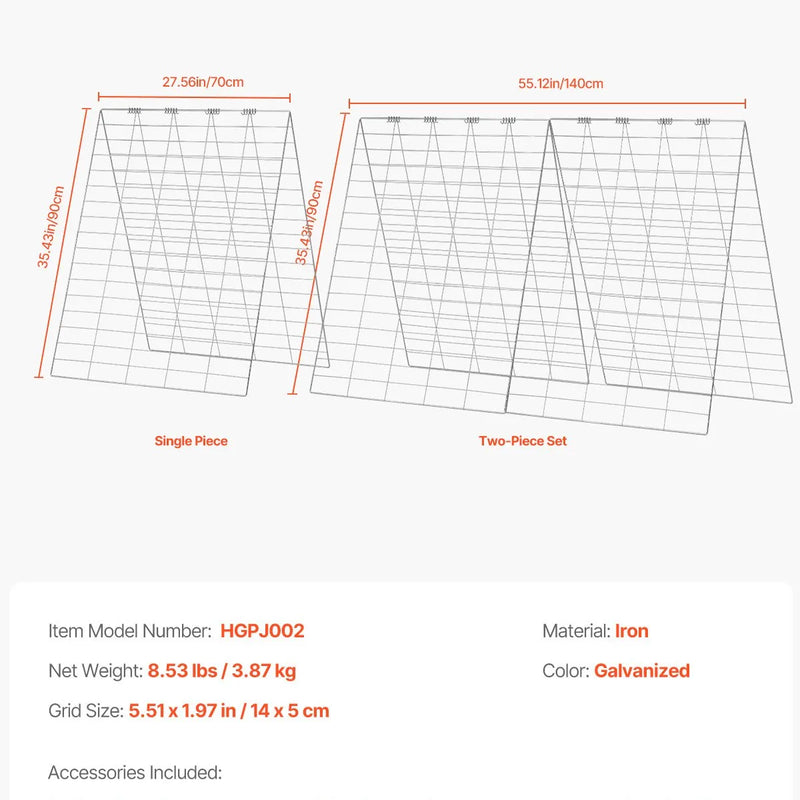 A-veida gurķu režģis 89 × 140 см salokāms metāla dārza režģis
