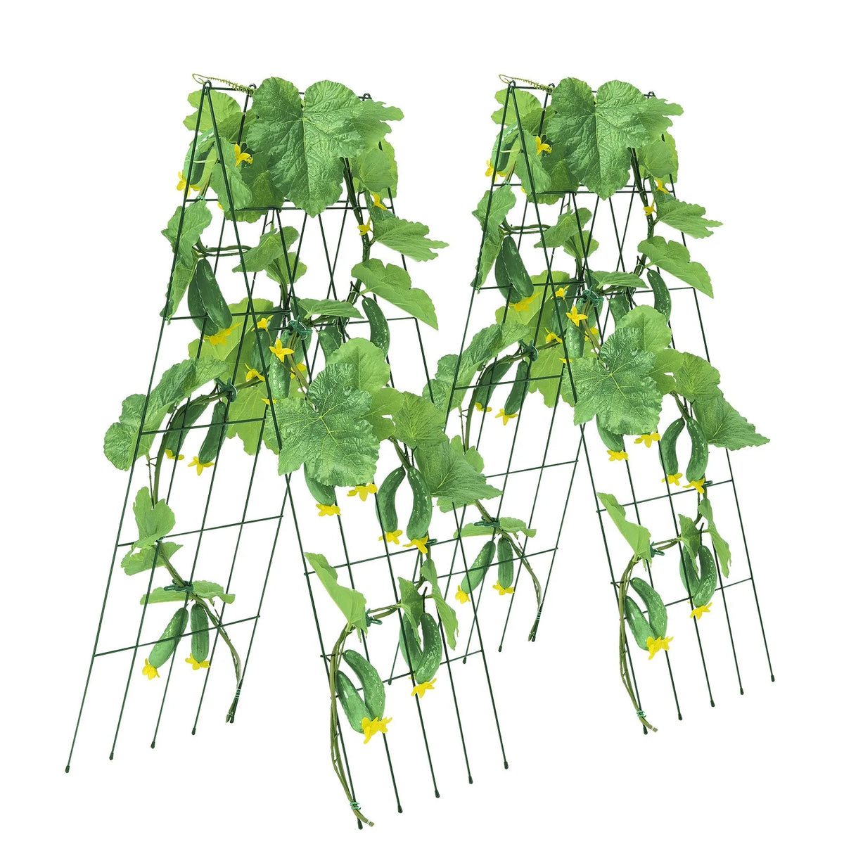 VEVOR Cucumber Trellis for Climbing Plants 99.1 × 81.3 cm, Foldable Metal Garden Trellis with Cable Ties, Plant Support for Raised Beds Cucumbers Tomatoes Pumpkins and Vegetables