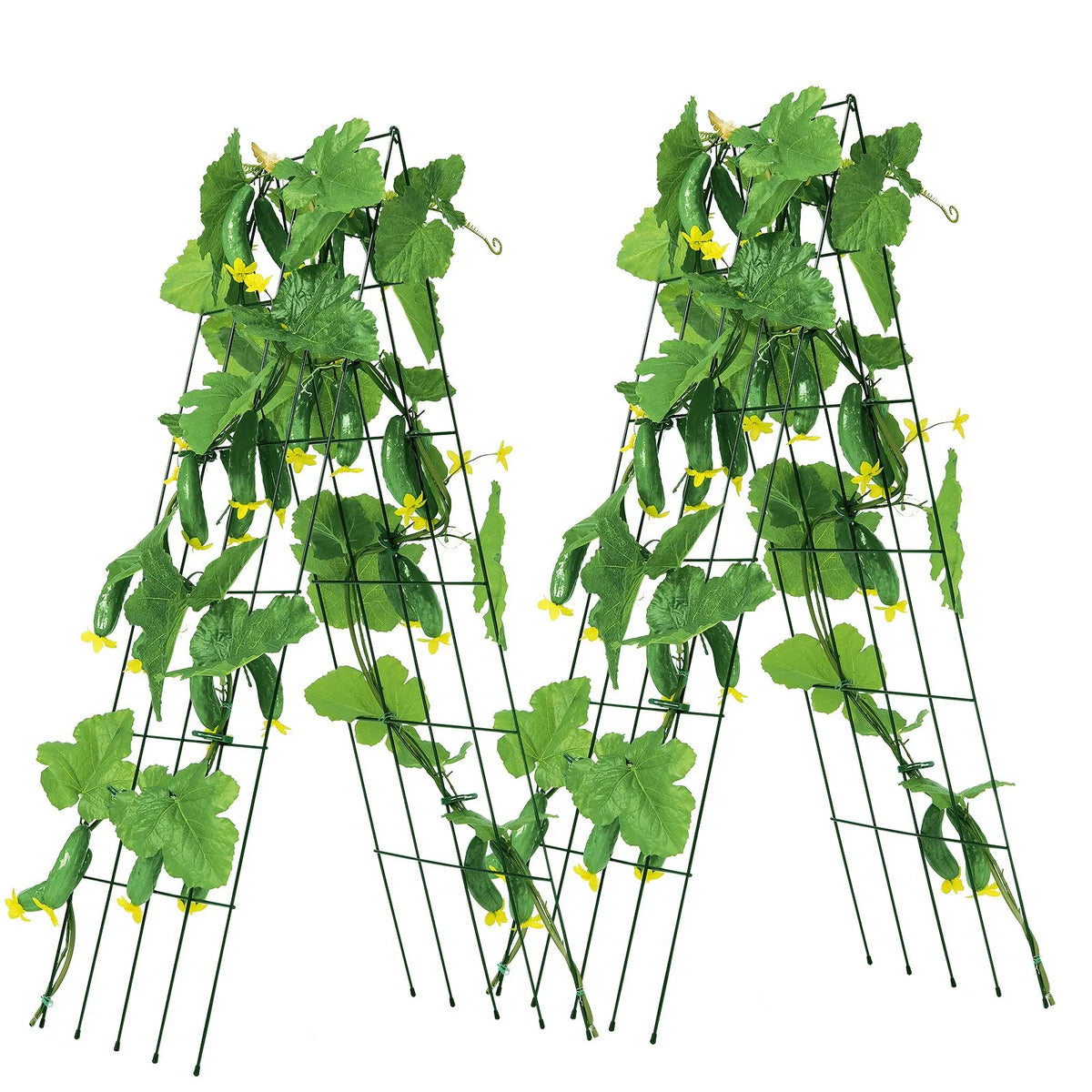 VEVOR Cucumber Trellis for Climbing Plants 99.1 × 81.3 cm, Foldable Metal Garden Trellis with Cable Ties, Plant Support for Raised Beds Cucumbers Tomatoes Pumpkins and Vegetables