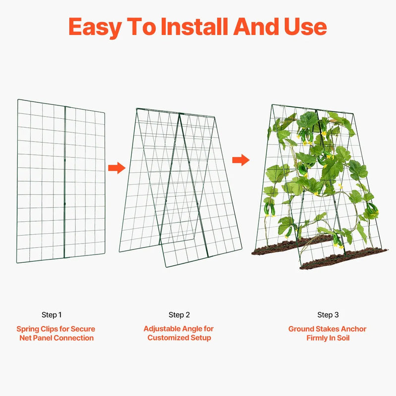 A-veida salokāms metāla dārza gurķu režģis 117 × 81 см