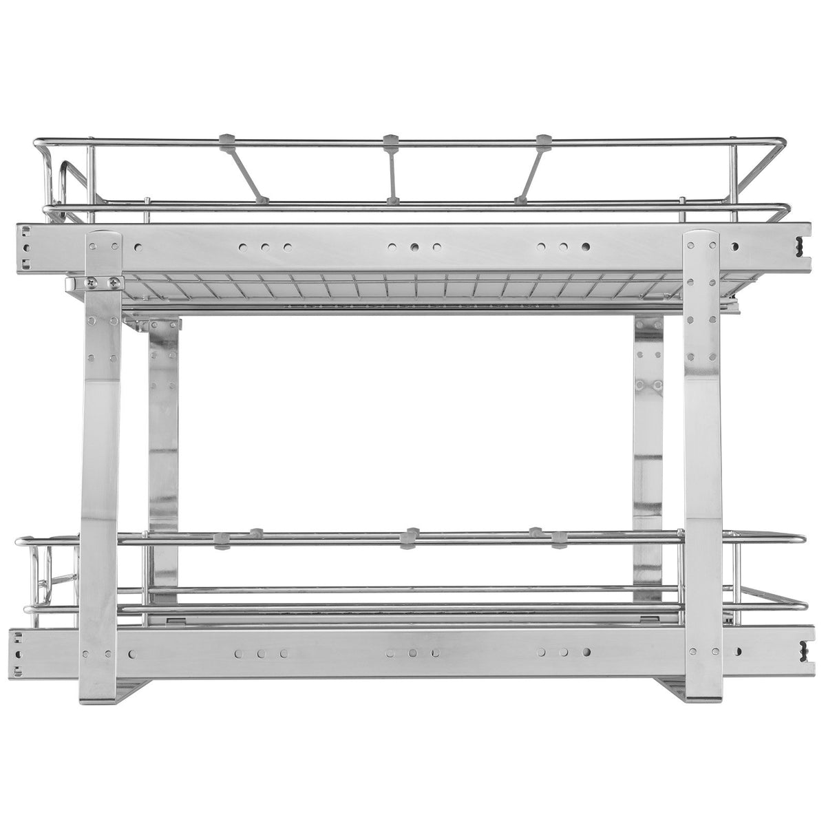 VEVOR 2-Tier Pull-Out Cabinet Organiser, 510 × 535 × 380 mm, Heavy-Duty Steel Pull-Out Shelves with Sliding Mechanisms, Storage Drawers for Home, Installation Size 546 × 560 × 457 mm